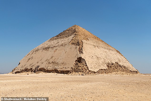 In a video posted to TikTok, Sam Mayfair revealed the inside of the Bent Pyramid (above), located in the royal necropolis of Dahshur, south of Cairo, to his 730,000 followers