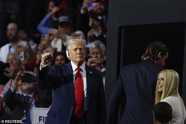 Ivanka Trump looks at Donald Trump's father at the convention