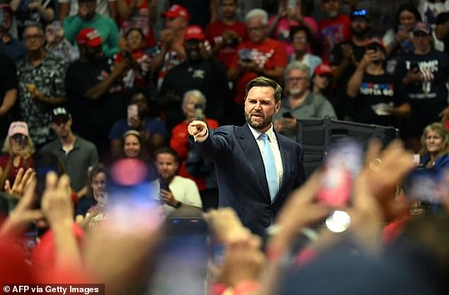 JD Vance makes first appearance at Trump rally as former president's running mate