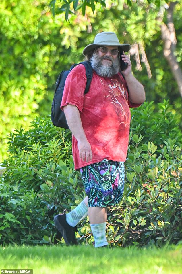 Jack Black looked almost unrecognizable as he walked through Hollywood with a gray, bushy beard