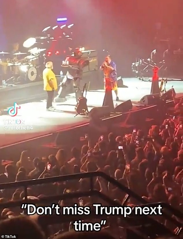 The actor's band, Tenacious D, was on stage in Sydney, Australia, on Sunday when Black brought a birthday cake for bandmate Kyle Gass (in yellow) and asked him to make a wish. Gass said, 