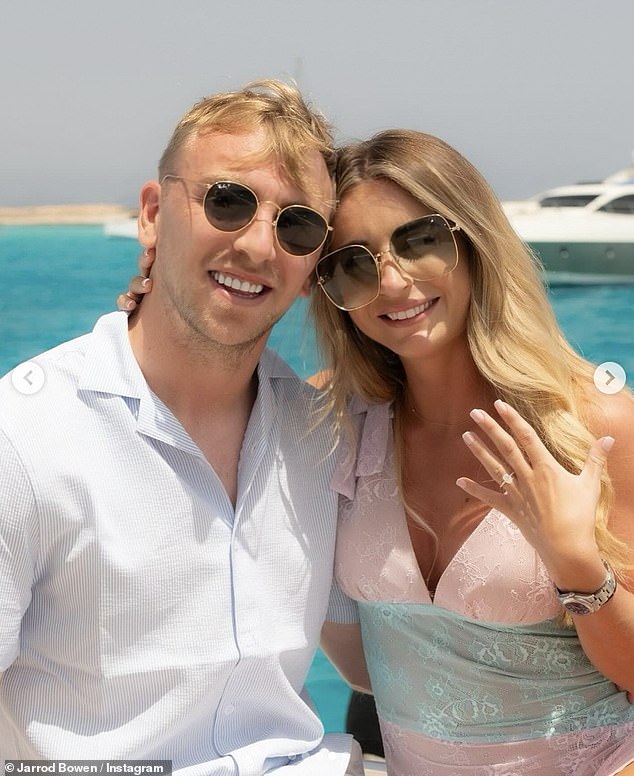 Jarrod Bowen shared a bunch of cute family snaps on his Instagram on Tuesday after proposing to girlfriend Dani Dyer