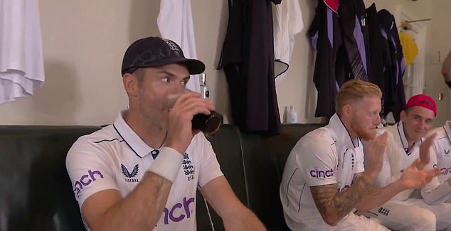 Jimmy Anderson (pictured) sipped a well-earned pint of Guinness after leaving the hallowed grounds of Lord's following his final Test performance