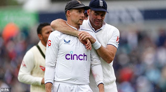 Joe Root (left) called Jimmy Anderson 'indispensable' after he pledged to advise England's next generation