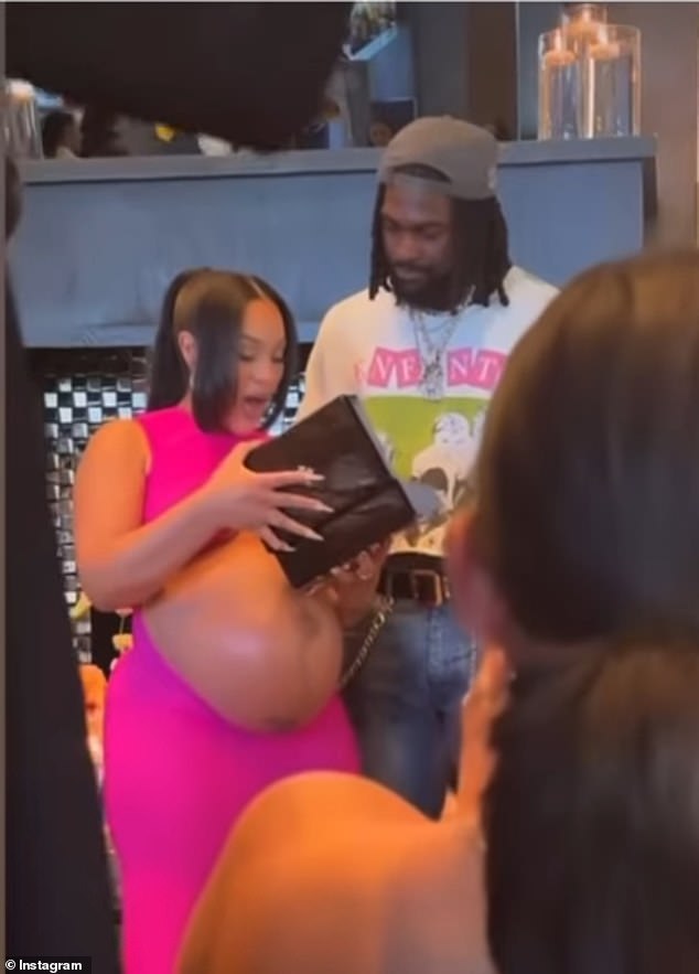 Trevon Diggs was by Joie Chavis' side at their baby shower this past weekend