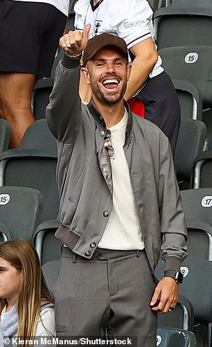 Jordan Henderson was photographed at the Olympiastadion in Berlin on Sunday evening