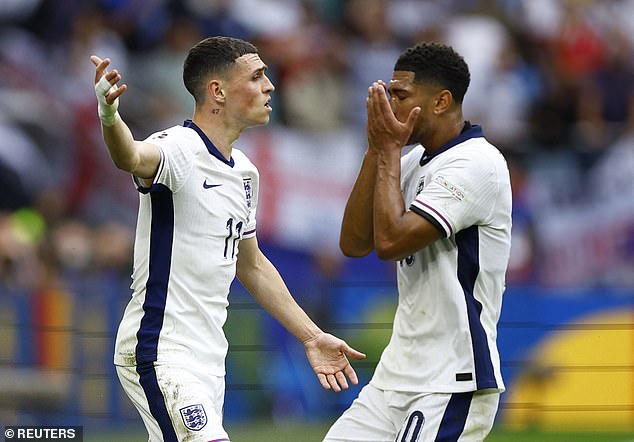Gareth Southgate struggles to accommodate both Phil Foden (left) and Jude Bellingham (right) in his attack