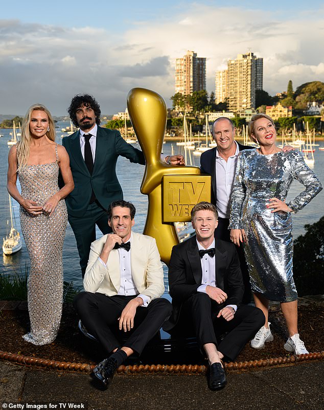 Julia Morris is ill and she's blaming another Gold Logie nominee. The I'm A Celebrity presenter attended last week's Logie nominations - where she was nominated for the top prize - and fell ill shortly afterwards. Pictured alongside Larry Emdur (right) and Robert Irwin (front right)