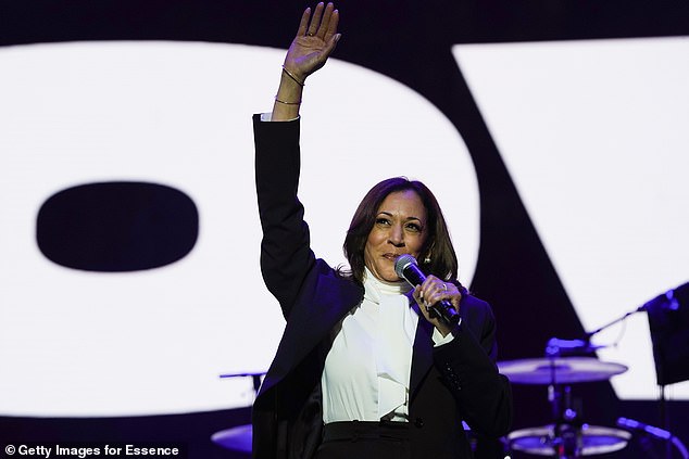 Kamala Harris was in high spirits during a surprise appearance at the Essence Festival in New Orleans, though she made no mention of boss Joe Biden's desperate interview earlier on Friday