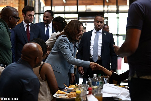 Vice President Kamala Harris stops by Paschal's restaurant before her rally