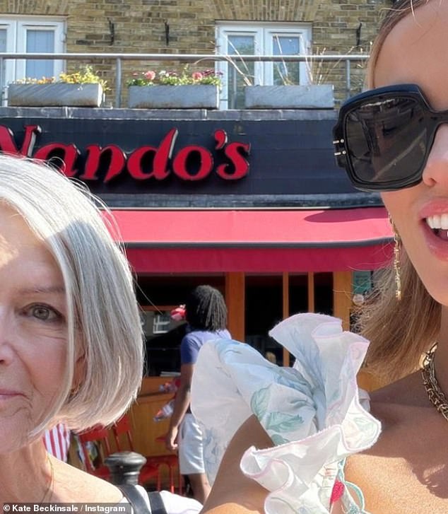 The actress was joined by her mother Judy Loe for lunch in leafy Chiswick, but instead of visiting the city's fine dining establishments, the pair opted for a meal at a local branch of Nandos