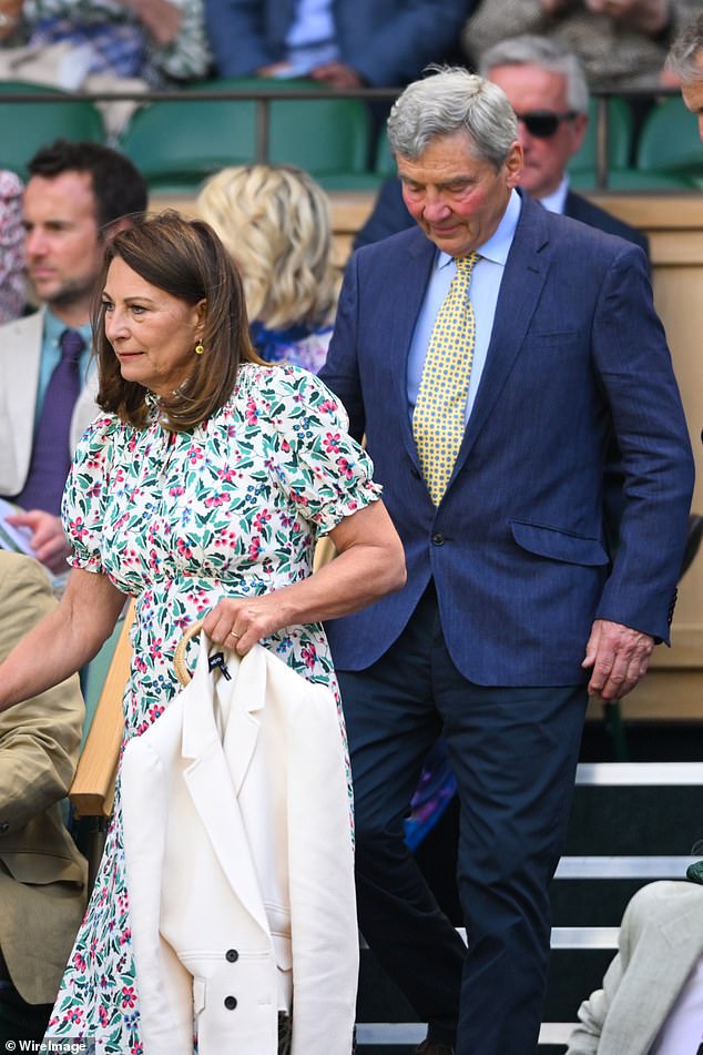 The Princess of Wales' parents appeared to be in high spirits on the fourth day of Wimbledon - their second public appearance since their daughter's cancer diagnosis