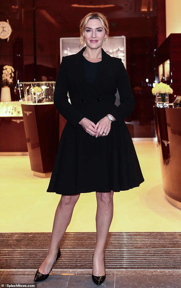 Kate Winslet was the epitome of chic as she made a dazzling appearance at the Longines opening ceremony on Oxford Street in London on Tuesday evening