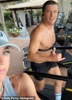 Katy Perry shared a rare Instagram video of her fiancé Orlando Bloom working out together on Monday, shortly after her new single was released to mixed reviews