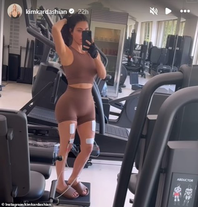 Kim Kardashian, 43, showed off her toned body as she gave fans a glimpse into her 