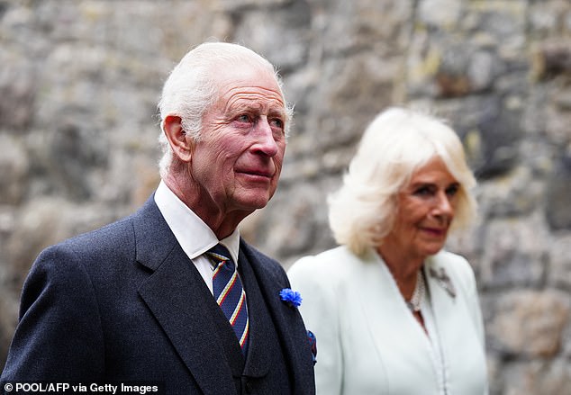 The King (pictured yesterday with Queen Camilla) has expressed his 'deep sadness' at the devastation and loss of life caused by Hurricane Beryl in the Caribbean