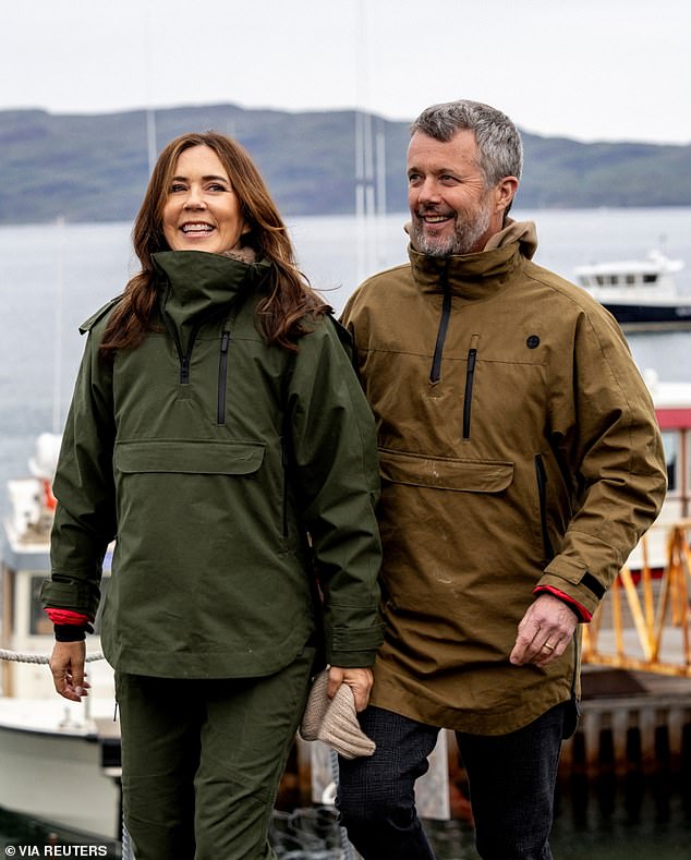 The King and Queen of Denmark appeared to be in high spirits as they were welcomed into the village of Igaliku on the second week of their trip to Greenland