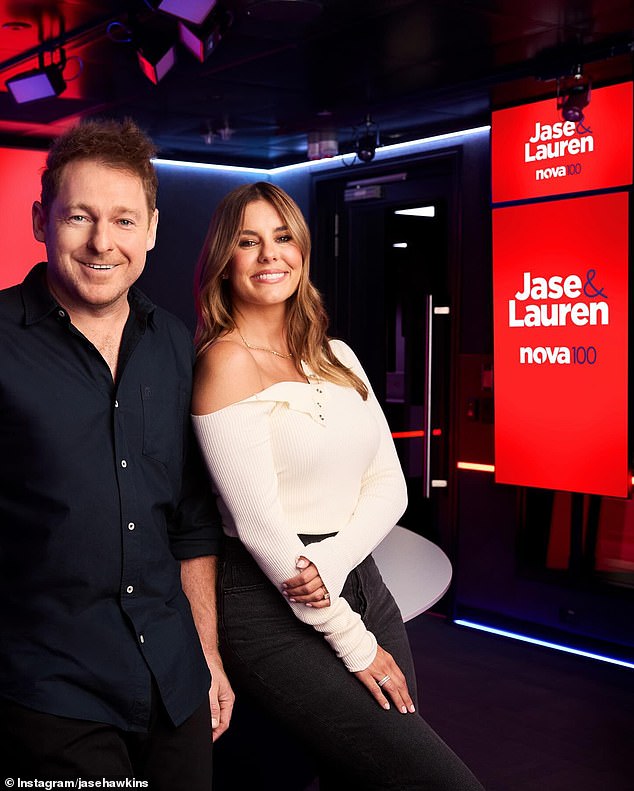 Lauren Phillips and Jason 'Jase' Hawkins had a huge breakfast time win, becoming the second most listened to show in Melbourne. Both pictured