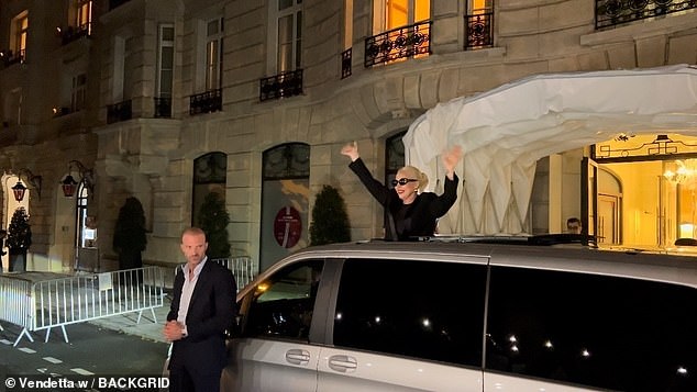 Lady Gaga, 38, entertained her fans on Saturday night by singing Always Remember Us This Way with them outside her Paris hotel - after impressing at the 2024 Olympics opening ceremony