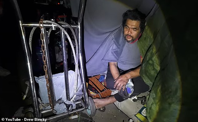 A Las Vegas chef who was left homeless and now lives in the city's filthy labyrinth of flood tunnels is featured in a new documentary that exposes his heartbreaking story