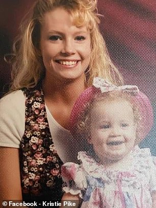 Garcia's mother, Kristie Pike (left), posted a photo of her and Garcia (right) when she was just a baby, and another photo of Garcia as a toddler. The comments were flooded with words of love and support, calling Garcia an angel.