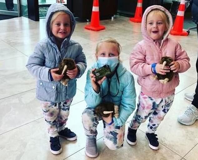 Dickason murdered her two-year-old twin daughters, Maya and Karla, and their six-year-old sister Lianè (all pictured) at their home in Timaru, New Zealand, on September 16, 2021