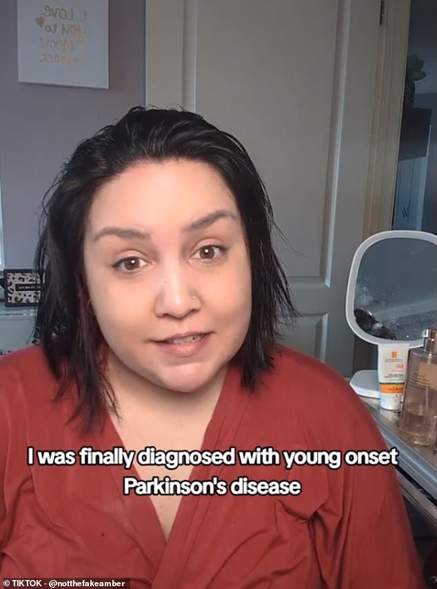 Amber Hesford from Texas was diagnosed with Parkinson's in 2018 at age 35. She initially thought her tremors were a side effect of drinking too much coffee