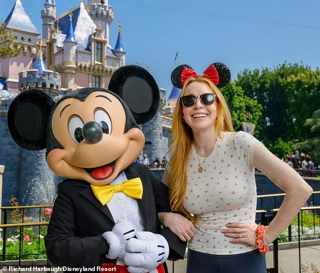 Lindsay Lohan, 38, took a weekend off from filming Freaky Friday 2 and spent time at Disneyland in Anaheim, California with her husband, brother and sister