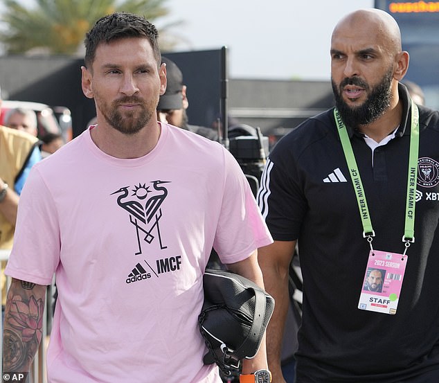 Lionel Messi's (right) bodyguard has revealed what the superstar said about him to his wife Antonela Roccuzzo in a 'beautiful moment'