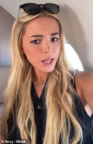 The LSU gymnast filmed the video from a private jet she was flying with her boyfriend to the MLB All-Star game in Arlington, Texas