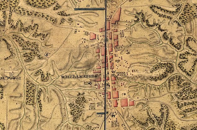 An 18th century French map of Williamsburg shows more than a dozen barracks in Williamsburg, with details of how they were built between 1776 and 1777 for the Continental Army as it fought the British.