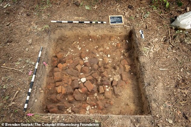 Images of the site show red bricks in the earth, lying where they had been broken up by the British army hundreds of years ago.