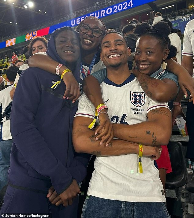 Love Island star Jordan Hames sent a sweet message to his brother Kobbie Mainoo after the England footballer made history in the semi-final of Euro 2024 on Wednesday night