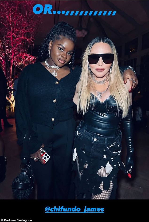 Madonna posed next to daughter Mercy James