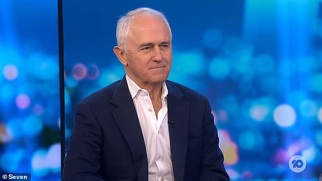 Former Prime Minister Malcolm Turnbull (pictured) appeared on The Project on Sunday