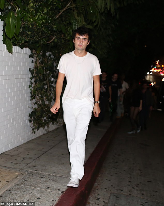 She was joined by singer Kim Petras and Jack Nicholson's son Ray Nicholson, who wore a monochromatic white look