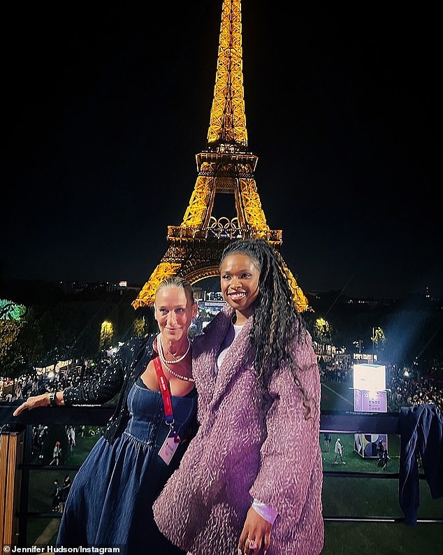 Meanwhile, Jennifer Hudson (R) reunited with Sarah Jessica Parker (L) in Paris on Sunday for the Olympics festivities — 17 years after they first met on the set of the first Sex and the City movie in Manhattan.