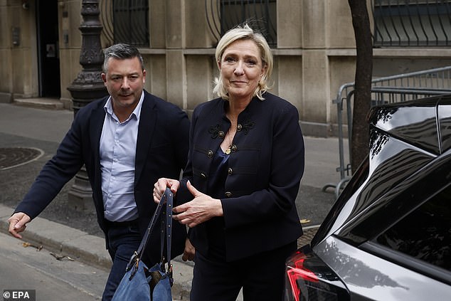 Far-right leader Marine Le Pen (pictured) has insisted her party, Rassemblement National (RN), will be able to win an absolute majority