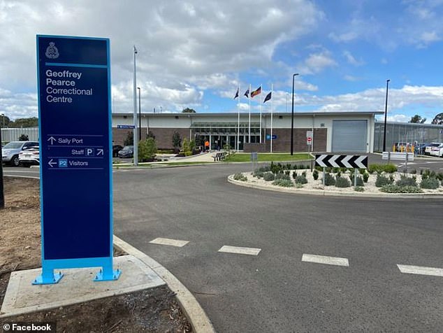 The affair took place at the Geoffrey Pearce Correctional Centre in Sydney's northwest (pictured)