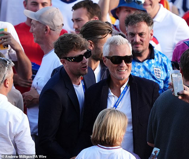 Martin Kemp and his son Roman mingled with England fans in Berlin as they arrived at the Olympiastadion on Sunday to support the Three Lions in the 2024 European Championship final