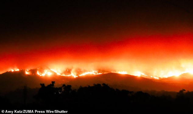 A wildfire that broke out around 3:45 p.m. yesterday has burned more than 300 acres of land in the Los Padres National Forest