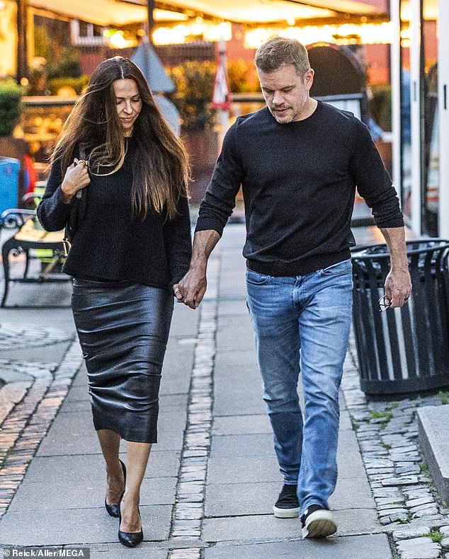 The 53-year-old Bourne Identity actor and the 47-year-old former bartender looked loved-up as they walked through the historic Strøget district in the Danish capital