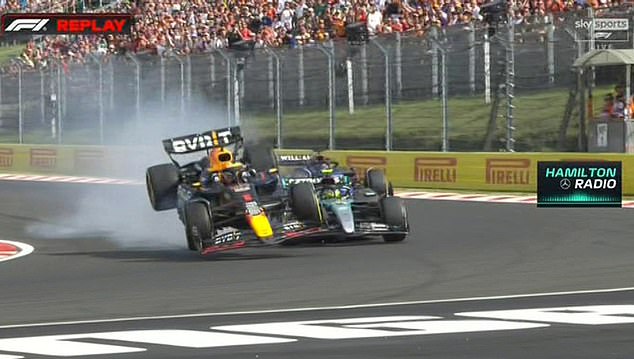 Max Verstappen collided with Lewis Hamilton in the final phase of the Hungarian Grand Prix