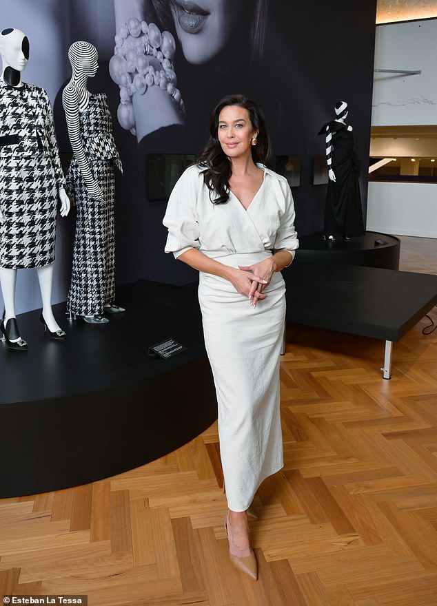 Megan Gale (pictured) continued to look incredibly youthful as she attended the Like No Other – Celebrating an Australian Icon exhibition and the unveiling of David Jones handing over their archives at the Powerhouse Museum in Sydney on Tuesday