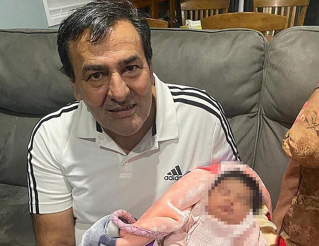 Doting grandfather Mewa Singh is pictured with his granddaughter Riana