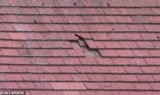 One of those sixes resulted in the ball damaging the roof of the Trent Bridge Taverners Club