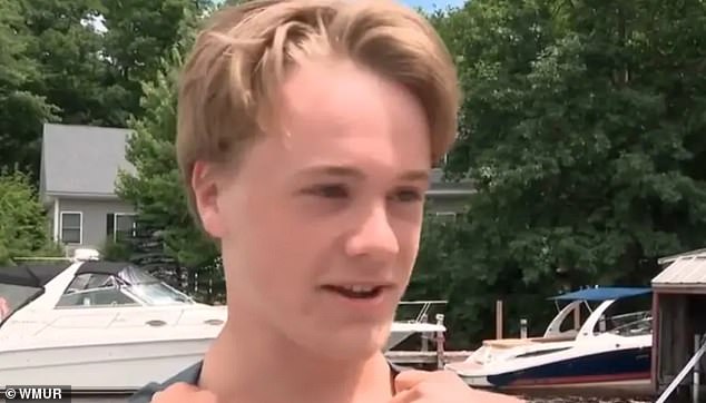 Brady Procon, 17, jumped into action when a sailing lesson on Lake Winnipesaukee went dramatically wrong, with an instructor falling overboard and a motorboat spinning in circles