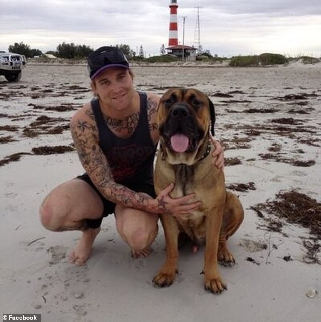 Rhys Dwyer (pictured with his beloved dog Koa) was seriously injured after colliding with cattle on the Great Northern Highway