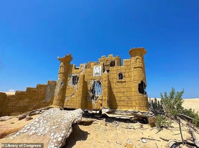 A mysterious castle has appeared on a North Carolina beach after being covered by a sand dune for years