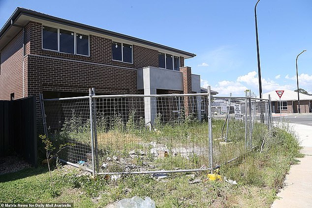 One of the sinking houses in Jordan Springs East in Llandilo, near Penrith (pictured)